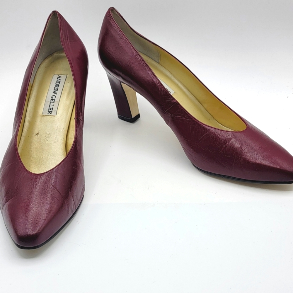 VINTAGE Andrew‎ Geller Red Wine Pumps Size 11M. #1336